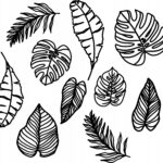Naklejka na ścianę dekoracja Monstera Liście Palmy Tropikalne