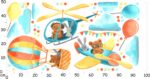 Naklejki na ścianę dla dzieci BALON SAMOLOT MISIE KRÓLIKI pastelowe - obrazek 3