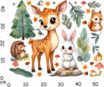 Naklejki na ścianę dla dzieci Zwierzęta Leśne Sarenka Króliczek Las - obrazek 3