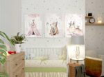 Zestaw 3 plakaty Zwierzątka Boho Jelonek Różowe - obrazek 3