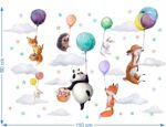 Naklejki na ścianę dla dzieci Zwierzątka i Balony Kolorowe Wesołe - obrazek 4