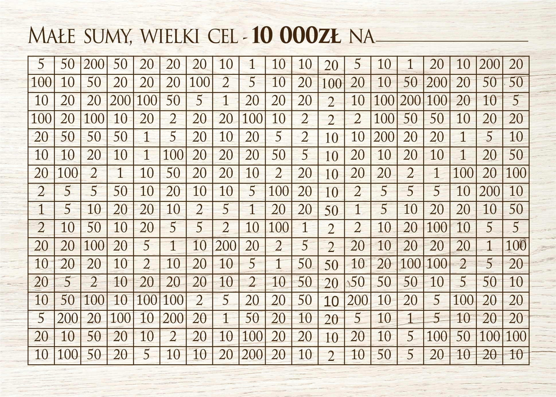 de4121be4110a1c8993dfab3c988 Kartka Wykreślanka Oszczędzanie Cel do Skarbonki Wybór Kwoty - obrazek 1