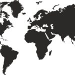 NAKLEJKI ŚCIENNE MAPA ŚWIATA naklejka ścienna 150c