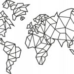 Naklejka ścienna Mapa Świata Geometryczna