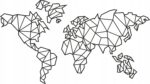 Naklejka ścienna Mapa Świata Geometryczna