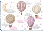 Naklejki na ścianę dla dzieci Balony Chmurki Róż - obrazek 3
