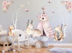 Naklejki na ścianę dla dzieci Las Zwierzątka Boho - obrazek 6